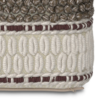 Dark Brown Fabric Square Pouf - 18" Wide