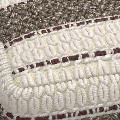 Dark Brown Fabric Square Pouf - 18" Wide
