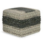 Grady - Square Pouf - Green / Natural