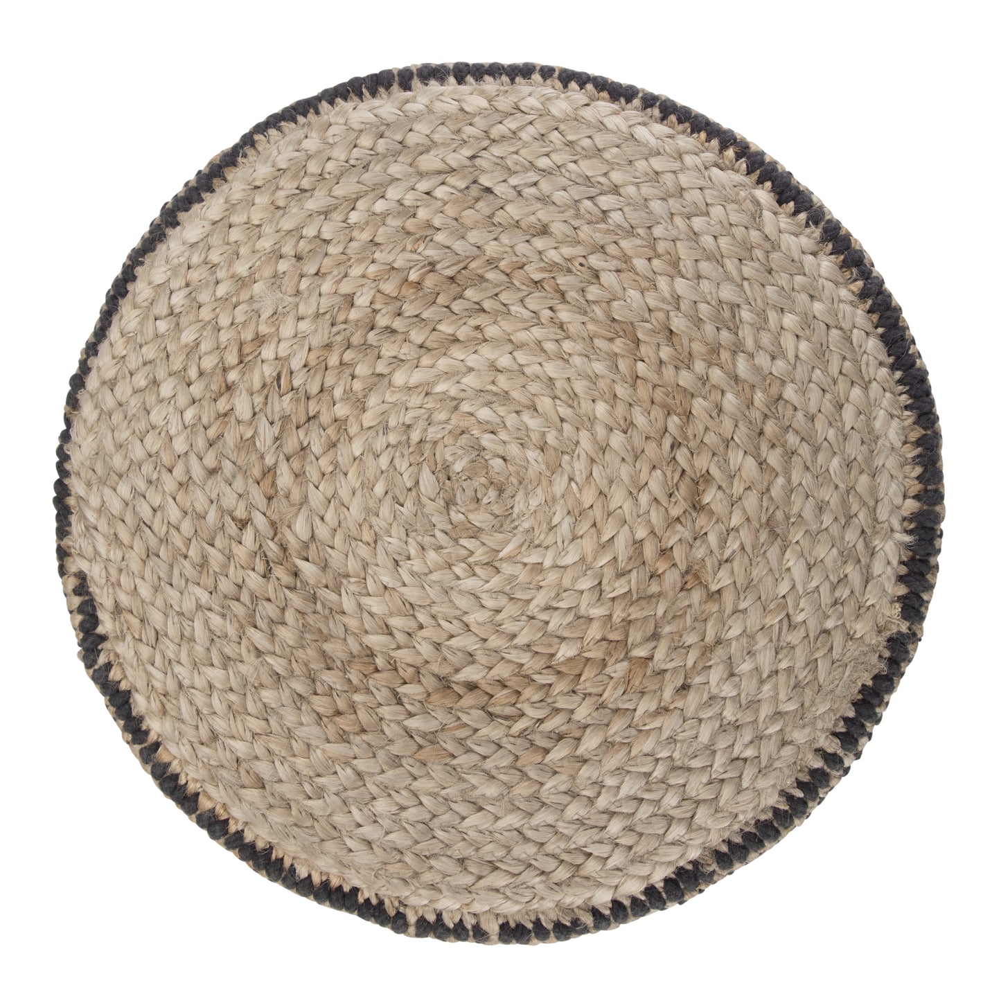 Black Round Jute Bean Bag Chair - 18 Inch Diameter for Living Room