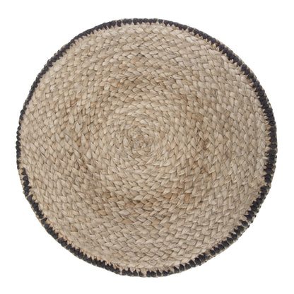 Black Round Jute Bean Bag Chair - 18 Inch Diameter for Living Room
