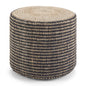 Larissa 18 inch Wide Round Pouf in Natural Hand Braided Jute