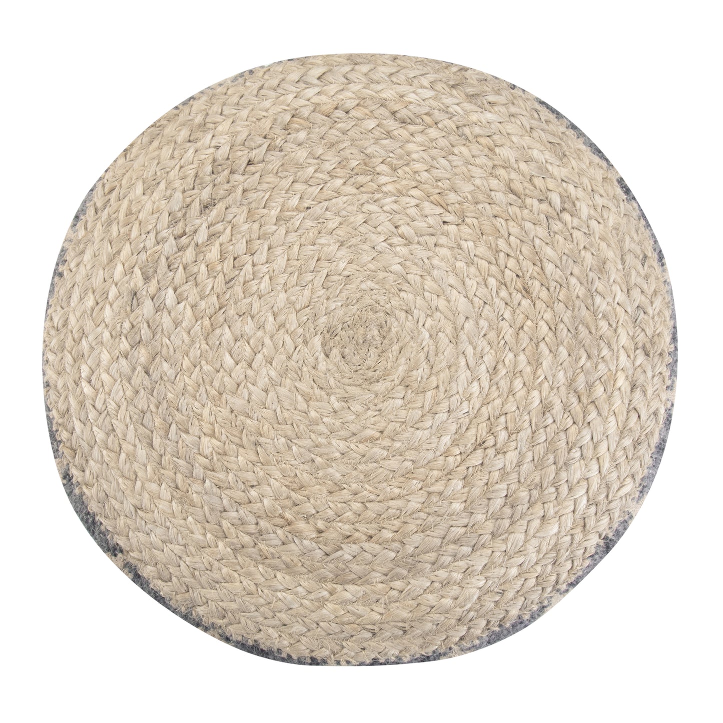 Gray Round Pouf Footstool for Living Room Comfort and Accent Decor