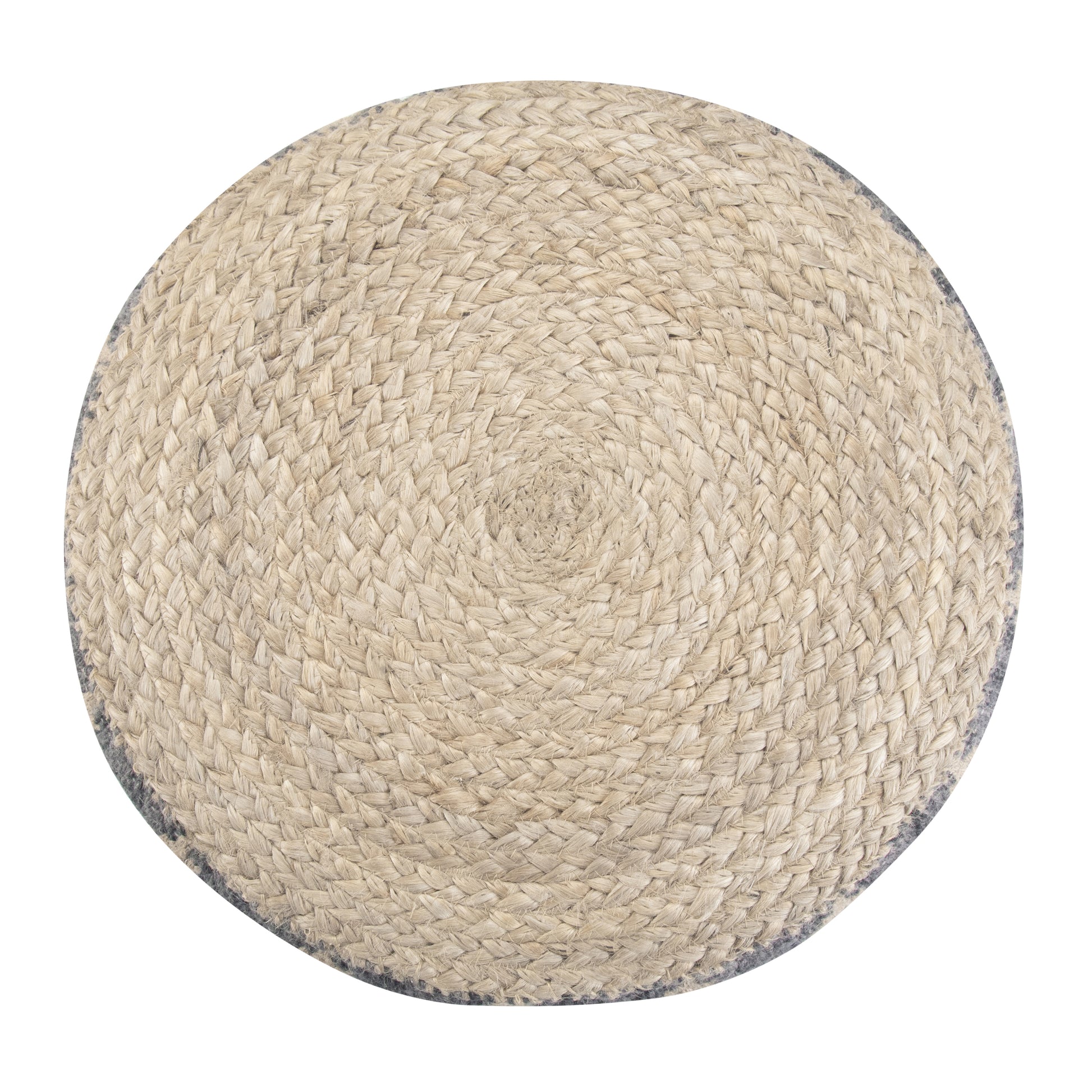 Gray Round Pouf Footstool for Living Room Comfort and Accent Decor