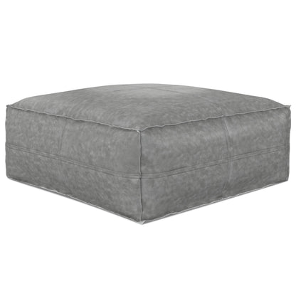 Brody - Large Square Coffee Table Pouf - Distressed Grey
