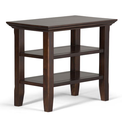 Acadian Solid Wood Narrow Side Table in Brunette Brown