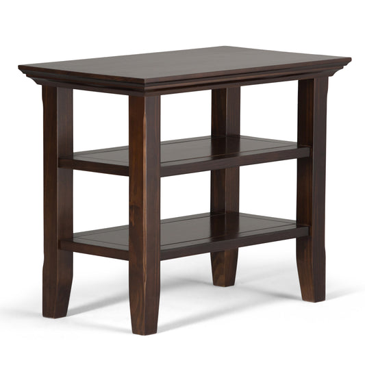 Acadian Solid Wood Narrow Side Table in Brunette Brown