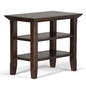 Acadian Solid Wood Narrow Side Table in Brunette Brown