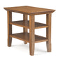 Acadian Solid Wood Narrow Side Table in Light Golden Brown