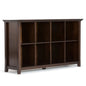Acadian 57 inch Wide Solid Wood 8 Cube Storage Sofa Table in Brunette Brown