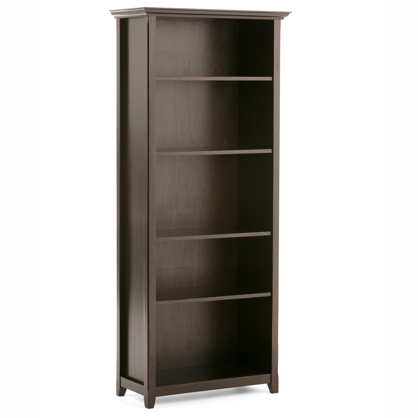 Dark Brown 5 Shelf Wood Bookcase - 30" Wide for Living Room