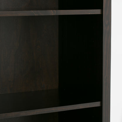 Dark Brown 5 Shelf Wood Bookcase - 30" Wide for Living Room