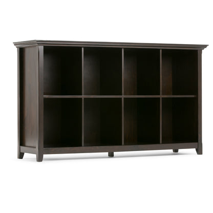 Amherst 57 inch Wide Solid Wood 8 Cube Storage Sofa Table in Hickory Brown