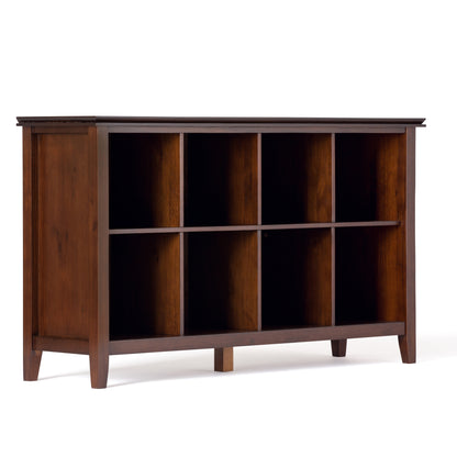 Artisan 57 inch Wide Solid Wood 8 Cube Bookcase in Russet Brown