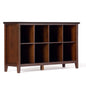 Artisan 57 inch Wide Solid Wood 8 Cube Bookcase in Russet Brown