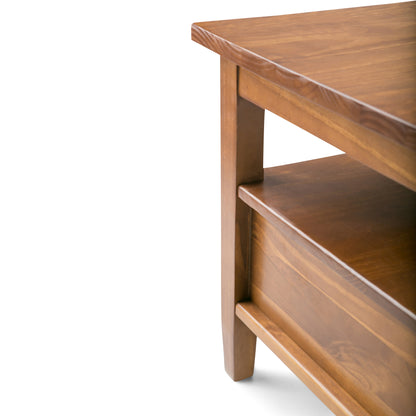 Light Brown Wood Coffee Table - 48" Wide Storage