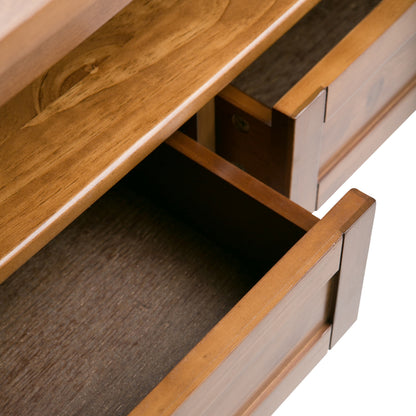 Light Brown Wood Coffee Table - 48" Wide Storage