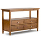 Warm Shaker 48 inch Wide Solid Wood Console Sofa Table in Light Golden Brown