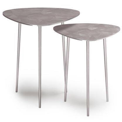 Shelton - 2 Pc Metal Nesting Table - Nickel