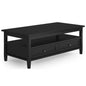 Warm Shaker Solid Wood 48 inch Wide Transitional Coffee Table in Black