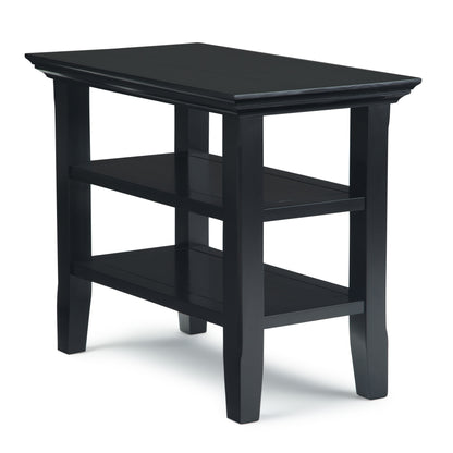 Acadian Solid Wood Narrow Side Table in Black