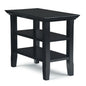 Acadian Solid Wood Narrow Side Table in Black