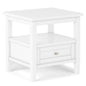 Warm Shaker Solid Wood 20 inch Wide Transitional End Table in White
