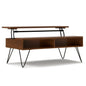Hunter 48 inch Wide Solid Wood Lift Top Coffee Table in Walnut Veneer