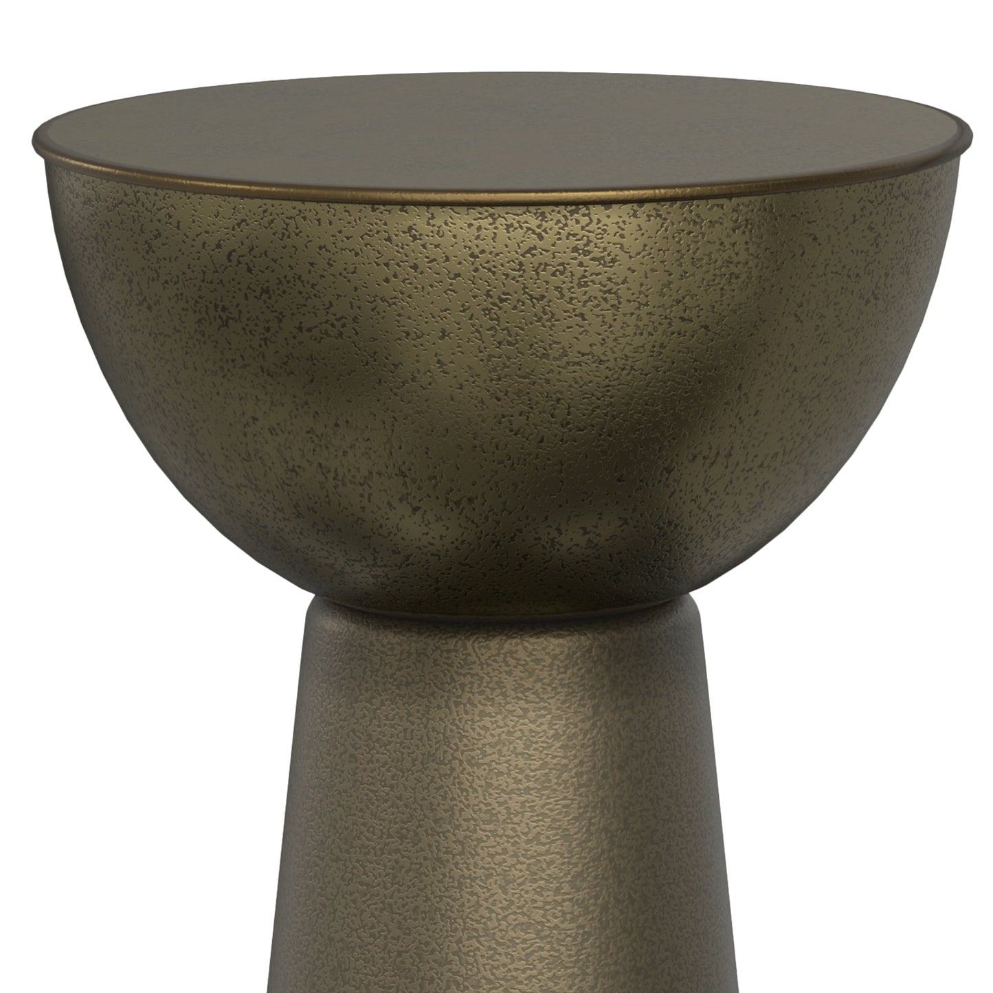 Antique Gold Iron Round Side Table - 12 Inch Diameter for Living Room