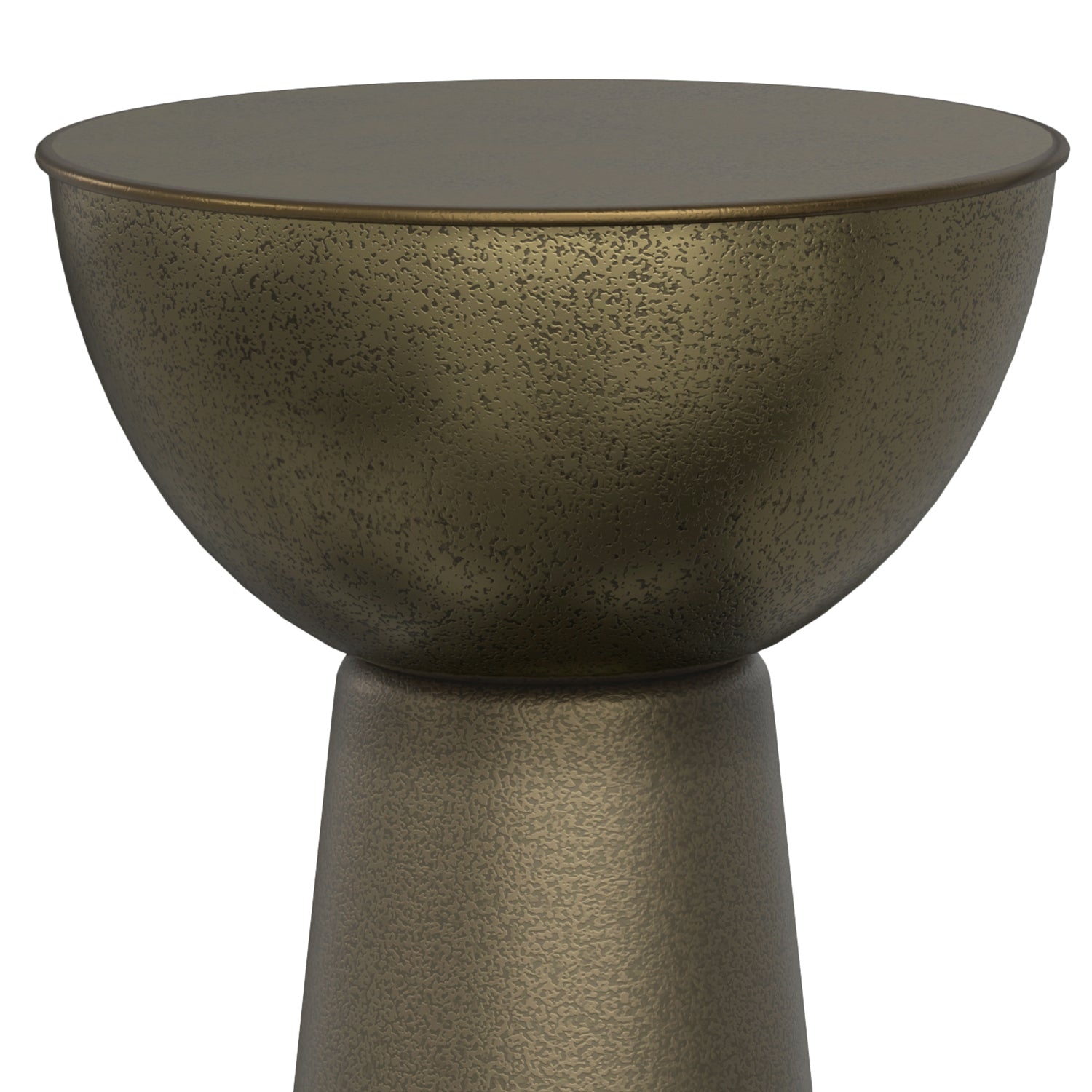 Antique Gold Iron Round Side Table - 12 Inch Diameter for Living Room
