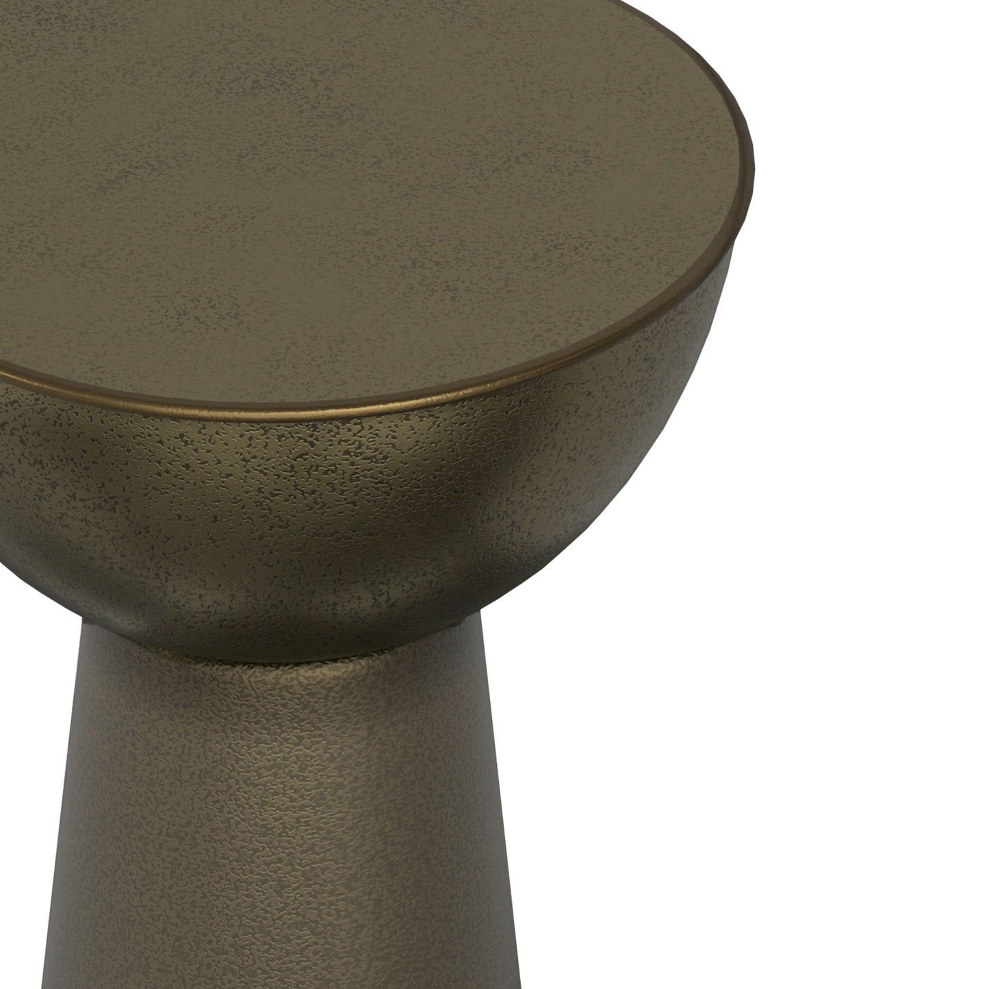 Antique Gold Iron Round Side Table - 12 Inch Diameter for Living Room