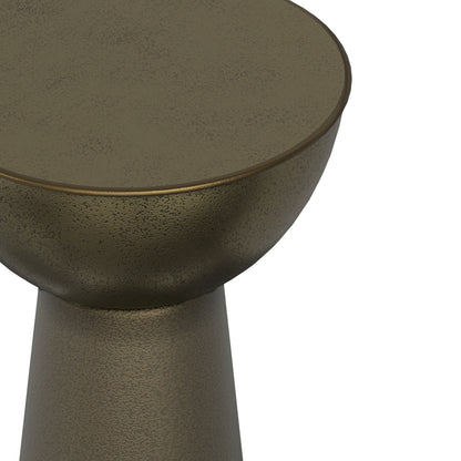 Antique Gold Iron Round Side Table - 12 Inch Diameter for Living Room