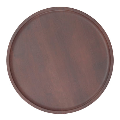 Breanna Side Table - Walnut Brown Wood Metal Round Table