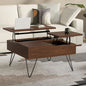 Hunter 32 inch Wide Solid Wood Lift Top Square Coffee Table in Walnut