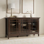 Bedford 62 inch Wide Solid Wood Wide Storage Cabinet in Dark Tobacco Brown