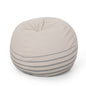 Bohemio 5 Foot Rounded Bean Bag, Striped Natural Grey