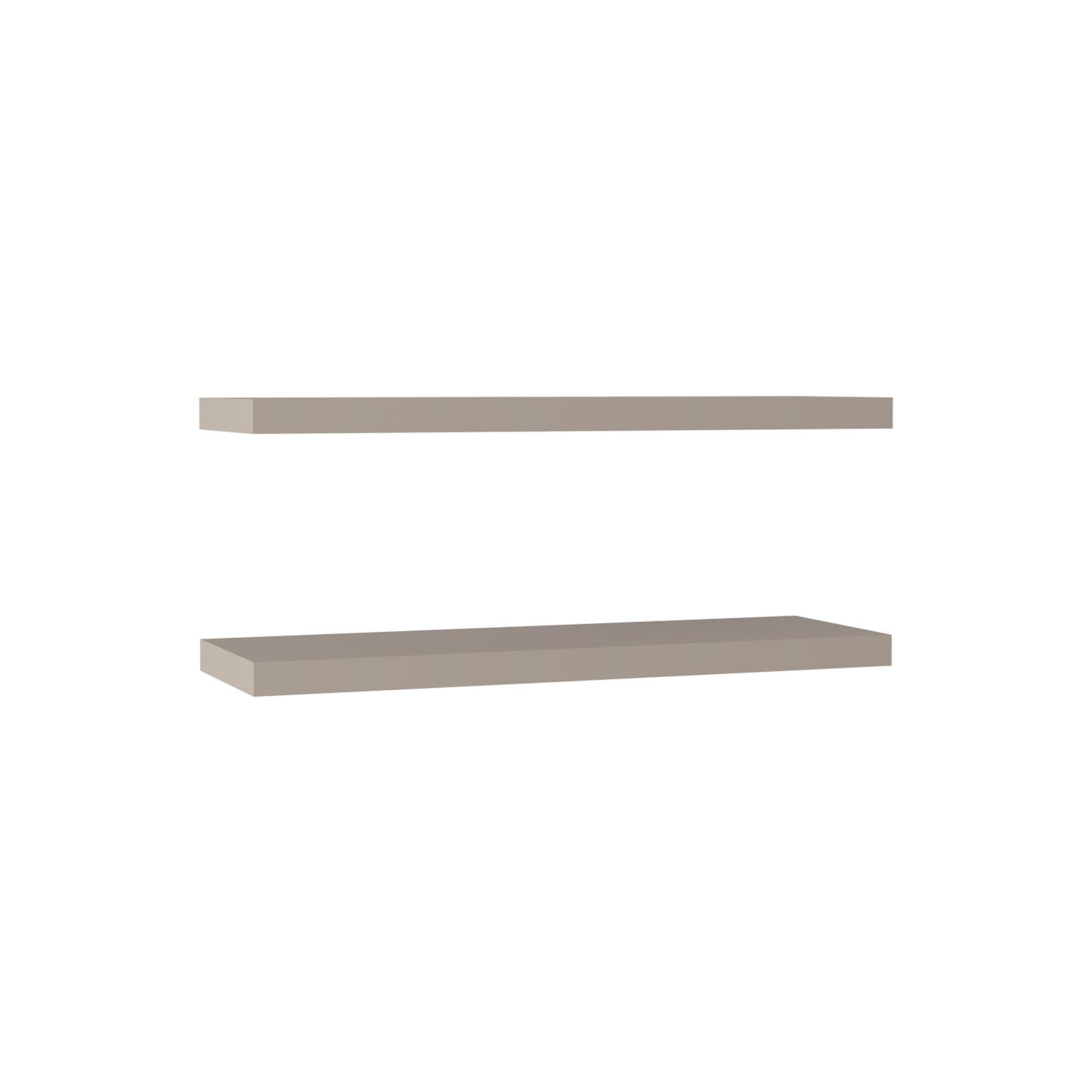 Taupe Floating Shelves - 2 Tier Wall Mounted Display for Living Room