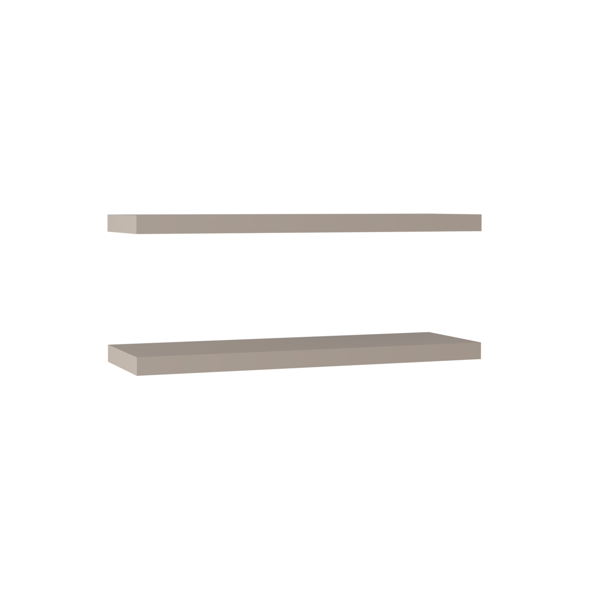 Taupe Floating Shelves - 2 Tier Wall Mounted Display for Living Room