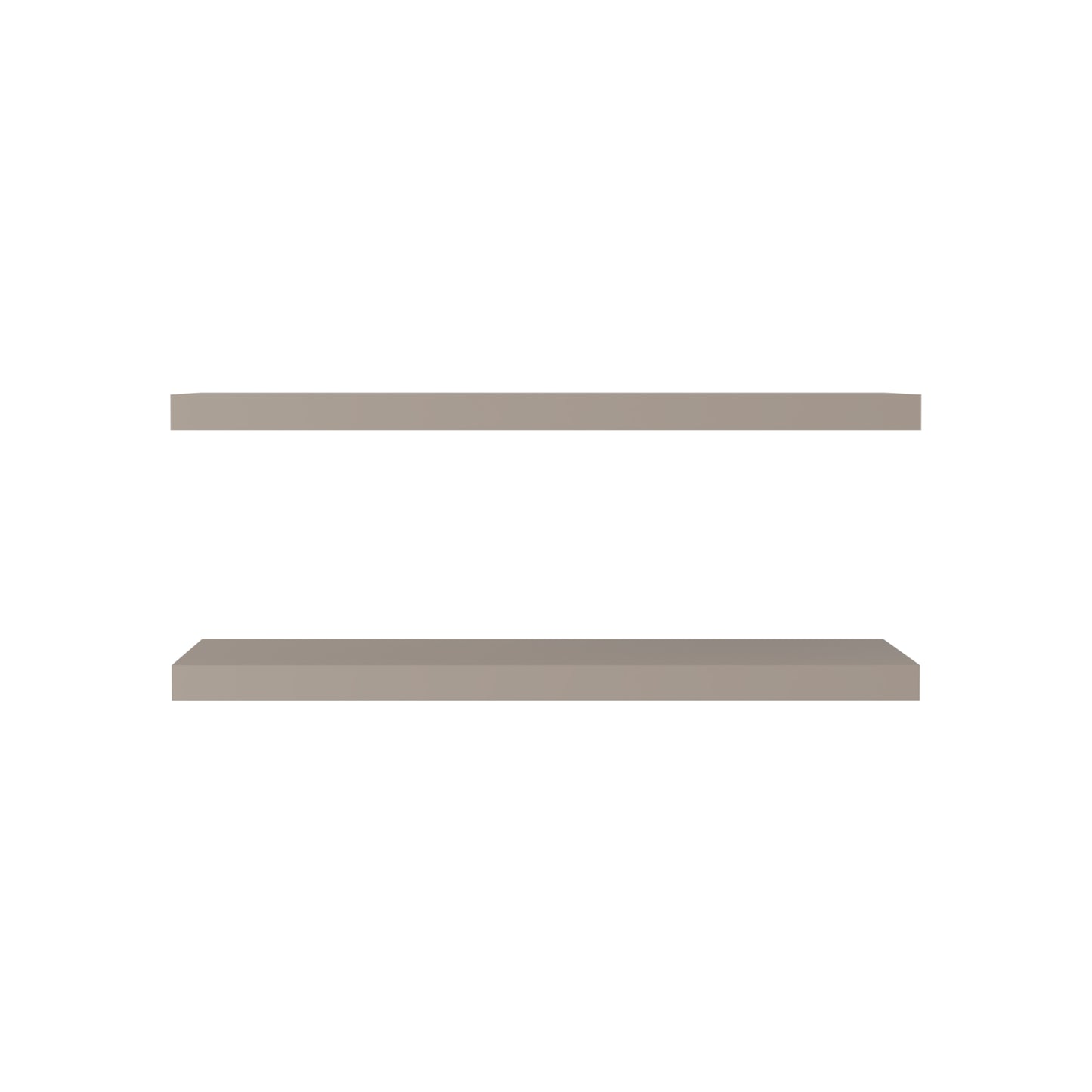 Taupe Floating Shelves - 2 Tier Wall Mounted Display for Living Room