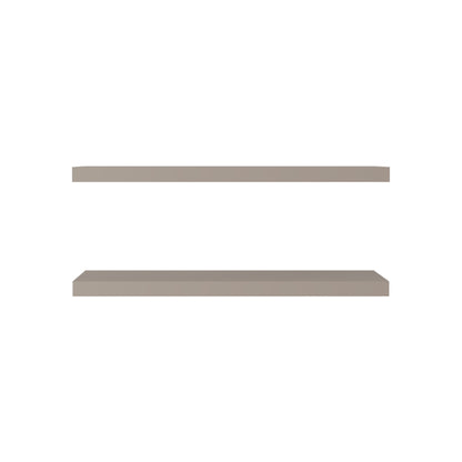 Taupe Floating Shelves - 2 Tier Wall Mounted Display for Living Room