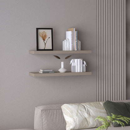 Ecco 31.5" Wide  Floating Shelves Set of 2, Shelves for Wall Decor for Bedroom, Bathroom Storage Shelves, Book Shelves for Living Room
