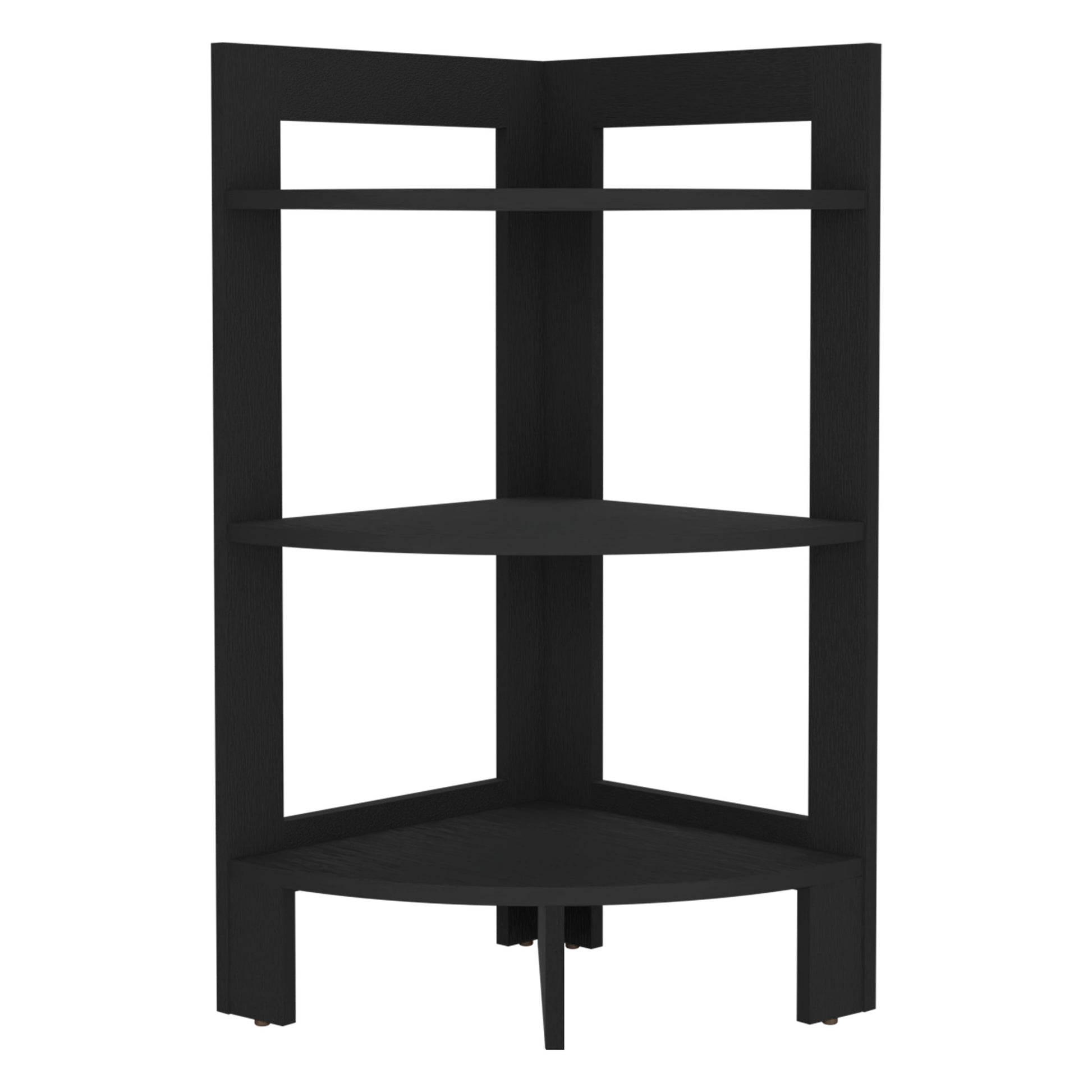Black Rectangular Side Table - 3 Tier Shelf for Living Room