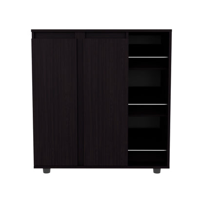 Houck Shoe Rack with 3 Side Tiers, Compact Storage for Shoes, Boots, and Accessories Organizer