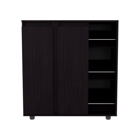 Houck Shoe Rack with 3 Side Tiers, Compact Storage for Shoes, Boots, and Accessories Organizer