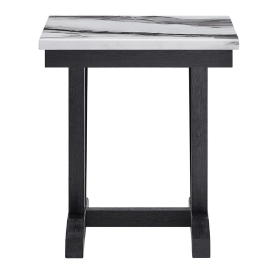 Paula Black and White End Table