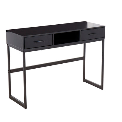 Contemporary Console Table in Black Metal and Black Wood