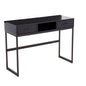Contemporary Console Table in Black Metal and Black Wood