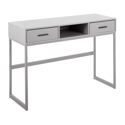 Contemporary Console Table in Grey Metal and Grey Wood