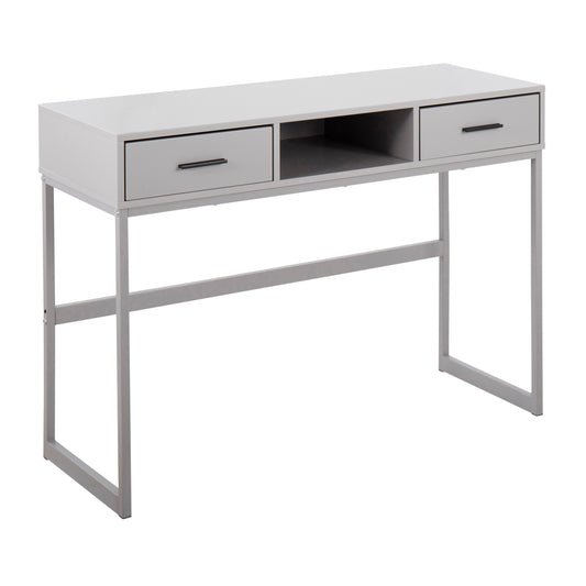 Contemporary Console Table in Grey Metal and Grey Wood