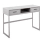 Contemporary Console Table in Grey Metal and Grey Wood